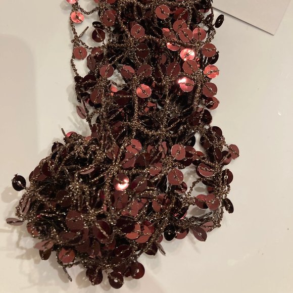 Charlie Paige Burgundy Sequin Scarf NEW - Picture 3 of 5